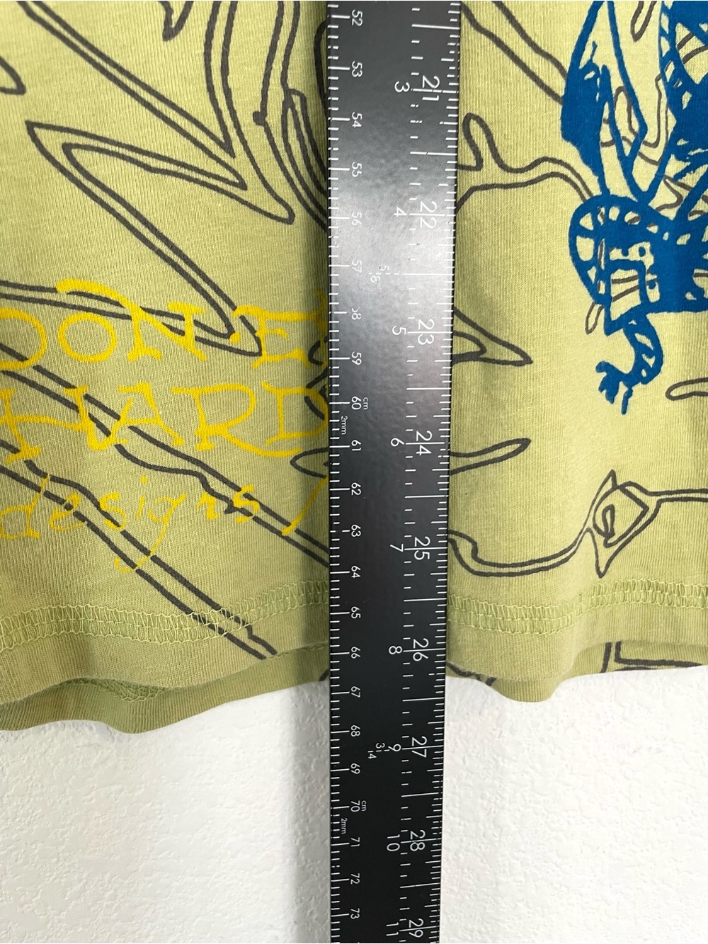 Ed Hardy Y2K Olive Green Long Sleeve Graphic Tee with Multicolor Swallow - Picture 9 of 10